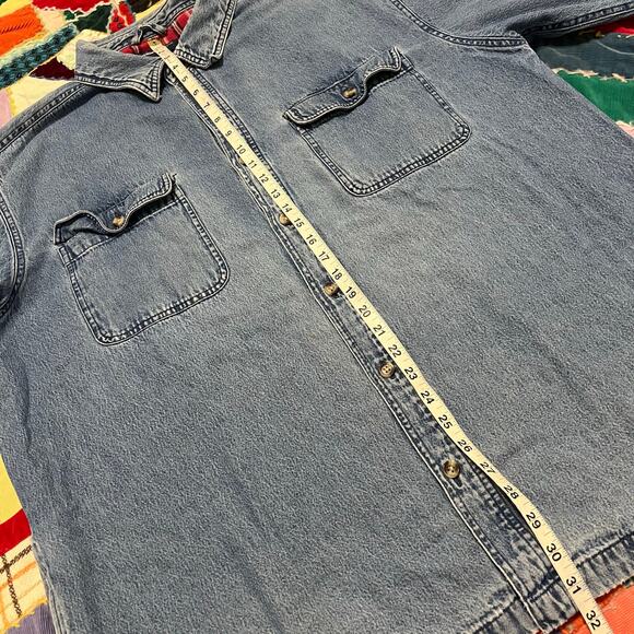 Vintage Cherokee Flannel Lined Denim Button Up XL - Picture 4 of 6